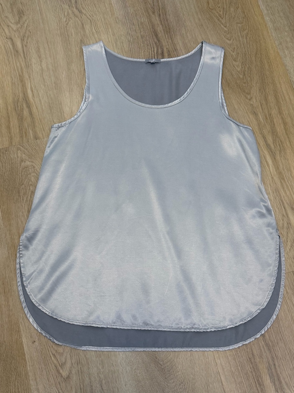Pj Harlow Jackie Light Silver Satin Tank Top